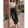 imageCicy Bell Womens Cropped Wide Leg Pants Baggy High Waisted Straight Summer Casual Pants with Vertical SeamBlack