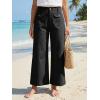 imageCicy Bell Womens Cropped Wide Leg Pants Baggy High Waisted Straight Summer Casual Pants with Vertical SeamBlack