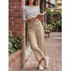 imageCicy Bell Womens Cropped Wide Leg Pants Baggy High Waisted Straight Summer Casual Pants with Vertical SeamKhaki