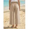 imageCicy Bell Womens Cropped Wide Leg Pants Baggy High Waisted Straight Summer Casual Pants with Vertical SeamKhaki
