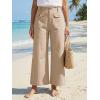 imageCicy Bell Womens Cropped Wide Leg Pants Baggy High Waisted Straight Summer Casual Pants with Vertical SeamKhaki