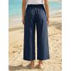 imageCicy Bell Womens Cropped Wide Leg Pants Baggy High Waisted Straight Summer Casual Pants with Vertical SeamNavy