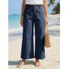 imageCicy Bell Womens Cropped Wide Leg Pants Baggy High Waisted Straight Summer Casual Pants with Vertical SeamNavy