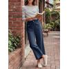 imageCicy Bell Womens Cropped Wide Leg Pants Baggy High Waisted Straight Summer Casual Pants with Vertical SeamNavy