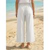 imageCicy Bell Womens Cropped Wide Leg Pants Baggy High Waisted Straight Summer Casual Pants with Vertical SeamWhite