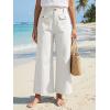 imageCicy Bell Womens Cropped Wide Leg Pants Baggy High Waisted Straight Summer Casual Pants with Vertical SeamWhite