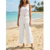 imageCicy Bell Womens Cropped Wide Leg Pants Baggy High Waisted Straight Summer Casual Pants with Vertical SeamWhite