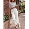 imageCicy Bell Womens Cropped Wide Leg Pants Baggy High Waisted Straight Summer Casual Pants with Vertical SeamWhite