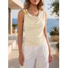 imageCicy Bell Womens Going Out Summer Tank Tops Cowl Neck Shirt 2026 Sleeveless Casual Cute Beach Vacation Outfits with StarfishBeige