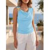 imageCicy Bell Womens Going Out Summer Tank Tops Cowl Neck Shirt 2026 Sleeveless Casual Cute Beach Vacation Outfits with StarfishLight Blue