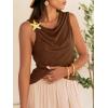 imageCicy Bell Womens Going Out Summer Tank Tops Cowl Neck Shirt 2026 Sleeveless Casual Cute Beach Vacation Outfits with StarfishLight Coffee