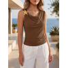imageCicy Bell Womens Going Out Summer Tank Tops Cowl Neck Shirt 2026 Sleeveless Casual Cute Beach Vacation Outfits with StarfishLight Coffee