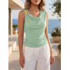 imageCicy Bell Womens Going Out Summer Tank Tops Cowl Neck Shirt 2026 Sleeveless Casual Cute Beach Vacation Outfits with StarfishPea Green