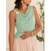 imageCicy Bell Womens Going Out Summer Tank Tops Cowl Neck Shirt 2026 Sleeveless Casual Cute Beach Vacation Outfits with StarfishPea Green
