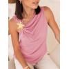 imageCicy Bell Womens Going Out Summer Tank Tops Cowl Neck Shirt 2026 Sleeveless Casual Cute Beach Vacation Outfits with StarfishPink