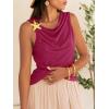 imageCicy Bell Womens Going Out Summer Tank Tops Cowl Neck Shirt 2026 Sleeveless Casual Cute Beach Vacation Outfits with StarfishViolet