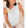 imageCicy Bell Womens Going Out Summer Tank Tops Cowl Neck Shirt 2026 Sleeveless Casual Cute Beach Vacation Outfits with StarfishWhite