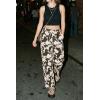 imageCicy Bell Womens Leopard Barrel Jeans High Waisted Drawstring Cropped Wide Leg Cheetah Print Denim Pants with PocketsBeige