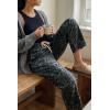 imageCicy Bell Womens Leopard Barrel Jeans High Waisted Drawstring Cropped Wide Leg Cheetah Print Denim Pants with PocketsGrey