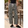 imageCicy Bell Womens Leopard Barrel Jeans High Waisted Drawstring Cropped Wide Leg Cheetah Print Denim Pants with PocketsLeopard