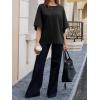 imageCicy Bell Womens Oversized Half Sleeve TShirts Summer Casual Crew Neck Tshirt Loose Fit Side Slit Tee TopsBlack