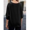 imageCicy Bell Womens Oversized Half Sleeve TShirts Summer Casual Crew Neck Tshirt Loose Fit Side Slit Tee TopsBlack