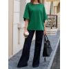 imageCicy Bell Womens Oversized Half Sleeve TShirts Summer Casual Crew Neck Tshirt Loose Fit Side Slit Tee TopsDeep Green