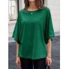 imageCicy Bell Womens Oversized Half Sleeve TShirts Summer Casual Crew Neck Tshirt Loose Fit Side Slit Tee TopsDeep Green