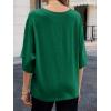 imageCicy Bell Womens Oversized Half Sleeve TShirts Summer Casual Crew Neck Tshirt Loose Fit Side Slit Tee TopsDeep Green