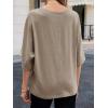 imageCicy Bell Womens Oversized Half Sleeve TShirts Summer Casual Crew Neck Tshirt Loose Fit Side Slit Tee TopsKhaki