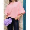 imageCicy Bell Womens Oversized Half Sleeve TShirts Summer Casual Crew Neck Tshirt Loose Fit Side Slit Tee TopsPink
