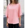 imageCicy Bell Womens Oversized Half Sleeve TShirts Summer Casual Crew Neck Tshirt Loose Fit Side Slit Tee TopsPink