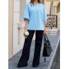 imageCicy Bell Womens Oversized Half Sleeve TShirts Summer Casual Crew Neck Tshirt Loose Fit Side Slit Tee TopsSky Blue