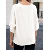 imageCicy Bell Womens Oversized Half Sleeve TShirts Summer Casual Crew Neck Tshirt Loose Fit Side Slit Tee TopsWhite