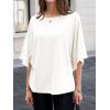 imageCicy Bell Womens Oversized Half Sleeve TShirts Summer Casual Crew Neck Tshirt Loose Fit Side Slit Tee TopsWhite