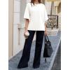imageCicy Bell Womens Oversized Half Sleeve TShirts Summer Casual Crew Neck Tshirt Loose Fit Side Slit Tee TopsWhite
