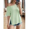 imageCicy Bell Womens Oversized TShirts Short Sleeve Summer Casual One Shoulder Tops Side Split Loose Fit TeesMint