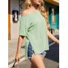 imageCicy Bell Womens Oversized TShirts Short Sleeve Summer Casual One Shoulder Tops Side Split Loose Fit TeesMint