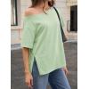 imageCicy Bell Womens Oversized TShirts Short Sleeve Summer Casual One Shoulder Tops Side Split Loose Fit TeesMint