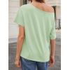 imageCicy Bell Womens Oversized TShirts Short Sleeve Summer Casual One Shoulder Tops Side Split Loose Fit TeesMint