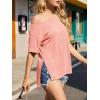 imageCicy Bell Womens Oversized TShirts Short Sleeve Summer Casual One Shoulder Tops Side Split Loose Fit TeesPink