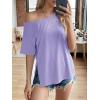 imageCicy Bell Womens Oversized TShirts Short Sleeve Summer Casual One Shoulder Tops Side Split Loose Fit TeesViolet