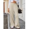 imageCicy Bell Womens Palazzo Striped Pants Wide Leg High Waisted Baggy Business Casual Side Split Elastic Y2K Lounge TrousersApricot