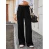 imageCicy Bell Womens Palazzo Striped Pants Wide Leg High Waisted Baggy Business Casual Side Split Elastic Y2K Lounge TrousersBlack