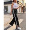 imageCicy Bell Womens Palazzo Striped Pants Wide Leg High Waisted Baggy Business Casual Side Split Elastic Y2K Lounge TrousersBlack Strips