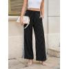 imageCicy Bell Womens Palazzo Striped Pants Wide Leg High Waisted Baggy Business Casual Side Split Elastic Y2K Lounge TrousersBlack Strips