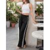 imageCicy Bell Womens Palazzo Striped Pants Wide Leg High Waisted Baggy Business Casual Side Split Elastic Y2K Lounge TrousersBlack Strips