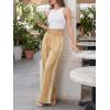 imageCicy Bell Womens Palazzo Striped Pants Wide Leg High Waisted Baggy Business Casual Side Split Elastic Y2K Lounge TrousersKhaki