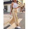 imageCicy Bell Womens Palazzo Striped Pants Wide Leg High Waisted Baggy Business Casual Side Split Elastic Y2K Lounge TrousersKhaki