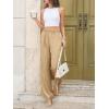 imageCicy Bell Womens Palazzo Striped Pants Wide Leg High Waisted Baggy Business Casual Side Split Elastic Y2K Lounge TrousersKhaki